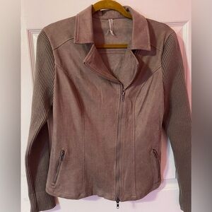 MONORENO Women’s Stitchfix Faux Suede Rider Jacket Taupe Size M